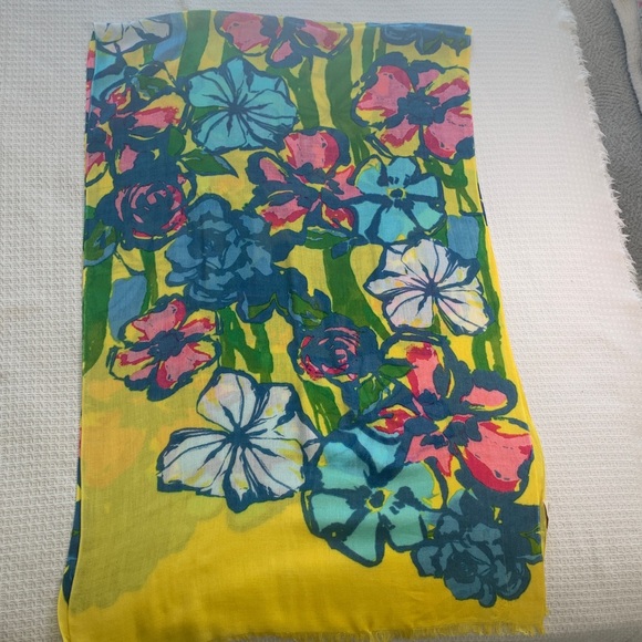 Collection Eighteen bright yellow floral print scarf - Picture 4 of 7